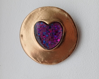Small glittery heart wall plaque