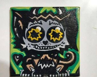 Spikey 3x3 original painting on canvas