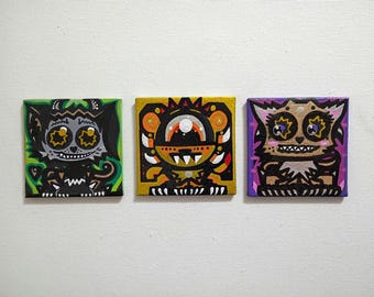 The chaos set 3x3 original paintings