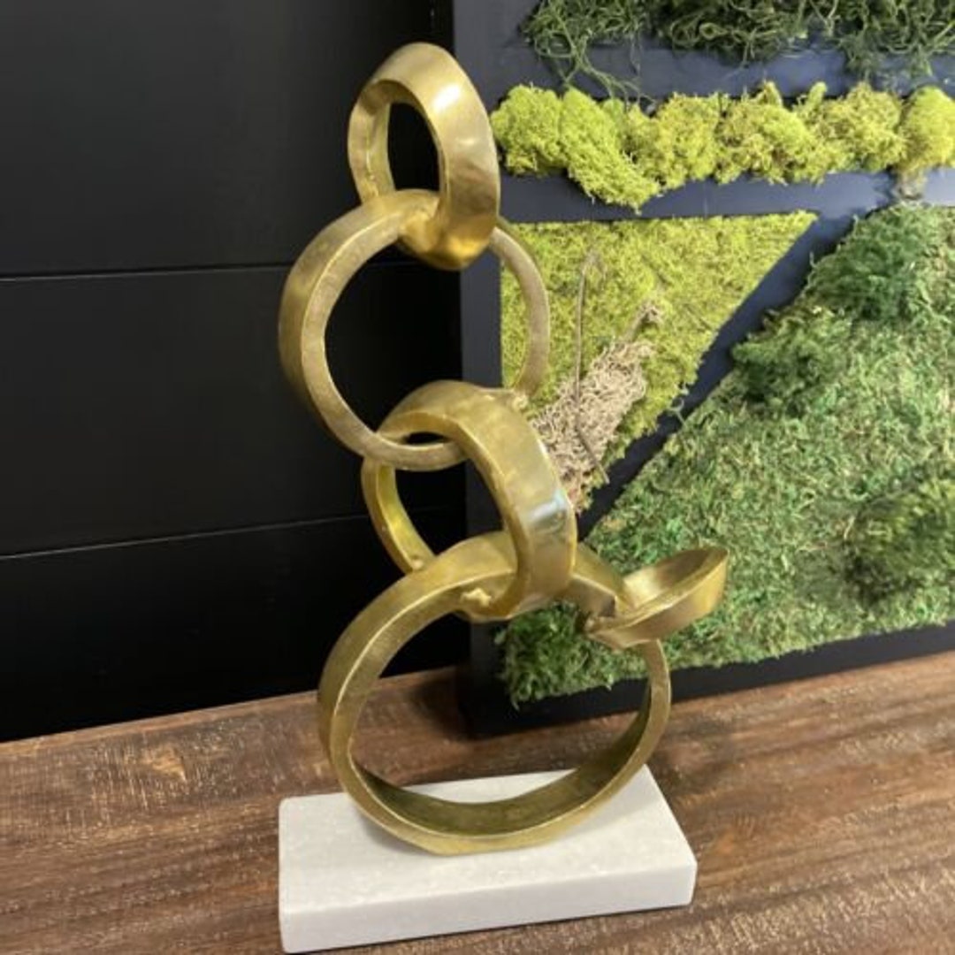 Marble and Gold Metal Sculpture Beautiful Home Decor Gold Etsy