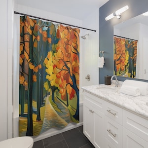 Fall Leaves Vincent van Gogh inspired shower curtain