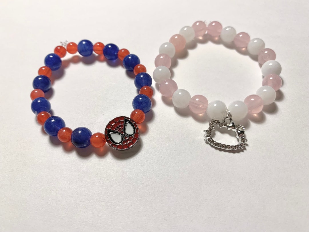 Matching Hello Kitty & Spider-man Beaded Bracelets - Etsy