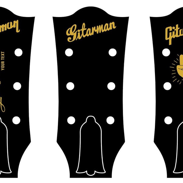 Guitar Headstock Decal Etsy