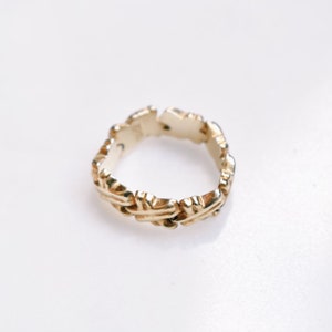 Vintage 14K Gold Isreal PZN X Link Ring SZ 5