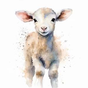 Lamb Clipart, 20 High Quality JPGs, paper craft, mixed media, card making, digital download
