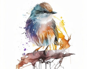 Aquarel vogels clipart, 20 hoge kwaliteit JPG's, digitale papier ambachtelijke, mixed media, kaarten maken, digitale download