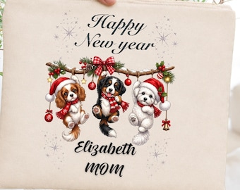 Personalized Dog Mom Christmas Shirt, Festive Holiday Dog Lover Gift
