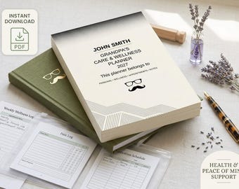 Grandpa's Care & Wellness Planner 2027 | Medication Tracker, Health Log (PDF)