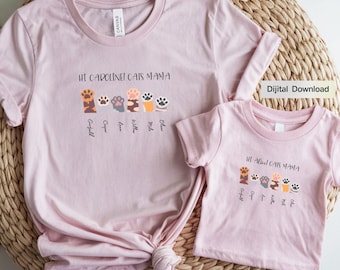 Personalized Cat Mom PNG, Custom Cat Names Design, Pet Lover (Digital Download)