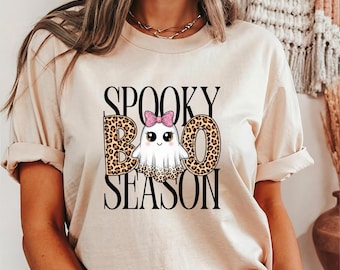 Spooky Boo Season Leopard Ghost PNG, Halloween Design (Digital Download)