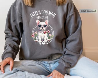 Personalized French Bulldog Dog Mom PNG, Floral Frenchie Mama Shirt Design (Digital Download)