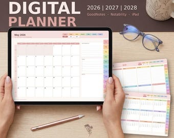 2026-2028 Hyperlinked Digital Planner, GoodNotes iPad Planner (PDF Download)