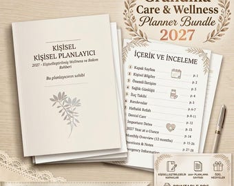 Grandma  Care & Wellness Planner Bundle 2027, Printable Senior Health Log Set, Medication Tracker, PDF