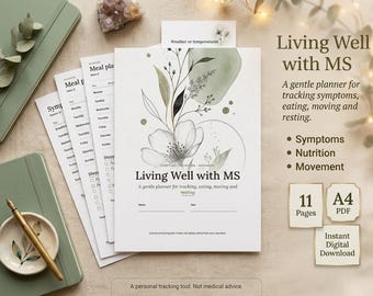 Multiple Sclerosis Planner Printable, MS Symptom Log, Chronic Illness Tracker, Doctor Visit Prep, Medication Tracker, Instant PDF
