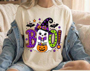 Ghost Witch Halloween Shirt, Spooky Season Trick-or-Treat Top (DTF Print)