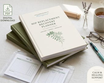 Hip Replacement Recovery Planner, Large Print Post-Op Tracker (PDF Download)