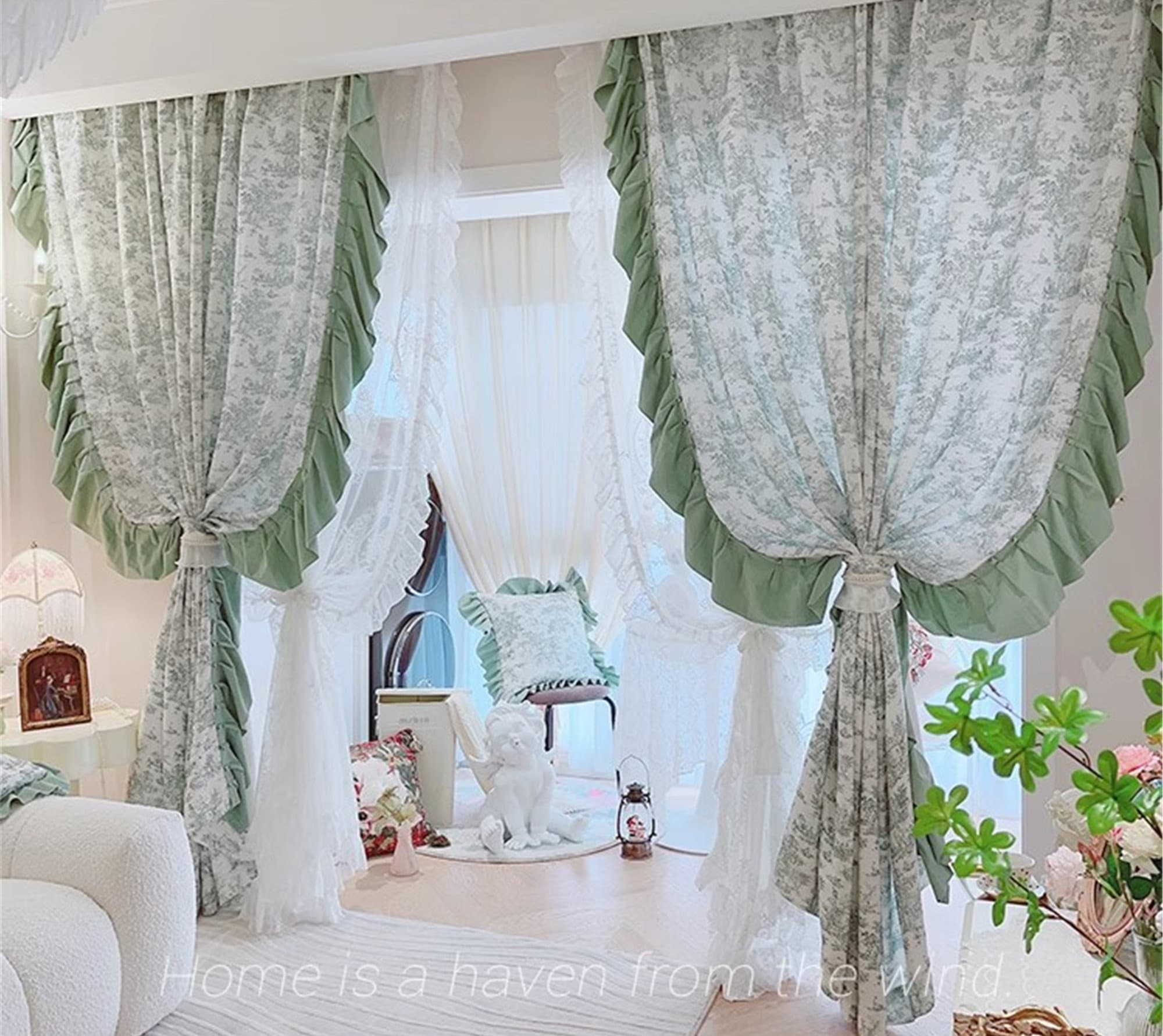 Handmade Half Curtains, Short Curtain, Rod Pocket/velcro Curtains, Kitchen  Curtain, Door Curtain, Curtain for Cabinet, Yarn Curtain 