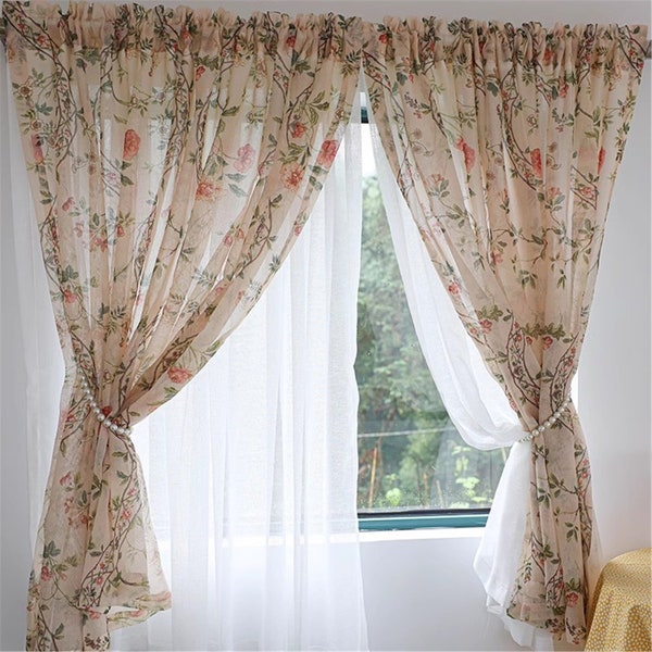 Double Layer Sheer Curtains - Etsy