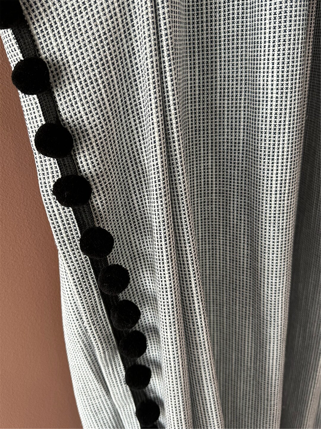 French Retro Black and White Cotton Linen Curtains, Creative Unique ...