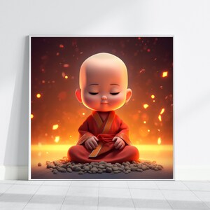 Baby Monk. Kid&#39;s Wall Art.