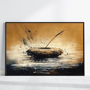 Abstract Wall Art. Zen Inkwell in Minimalist Abstraction.