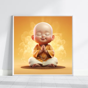 Baby Monk. Zen Baby Meditation.