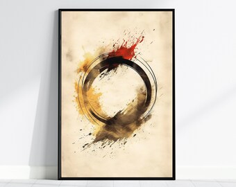 Zen Wall art. Digital Print. Enso Poster. Minimalist Art.