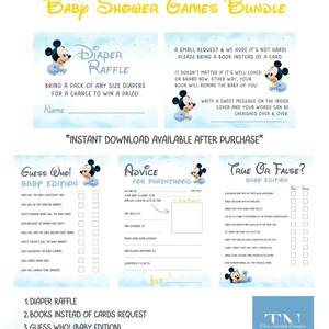 Mickey Mouse Baby Shower Games - Mickey Baby Shower Games - Mickey Mouse Baby Shower Games Bundle - Digital Designs - Instant Download