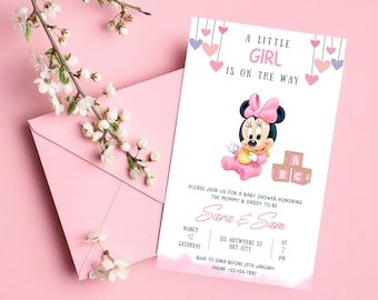 Minnie Mouse Baby Shower Digital Invite - Editable/Personalised Invite