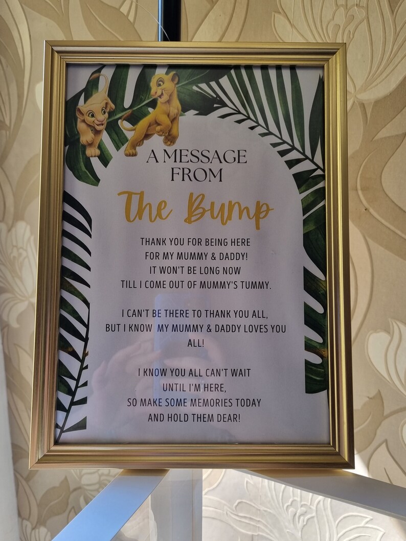 Instant Download Message From the Bump Gender Reveal Nala or Simba - Etsy