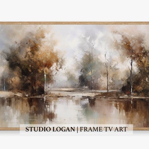 Samsung Frame TV Digital Art Neutral Impressionist Painting Studio McGee Style