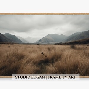 Samsung Frame TV Art Digital Artwork Muted Neutral Landscape Mountains Art for Frame TV