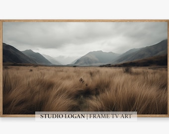 Samsung Frame TV Art Digital Artwork Muted Neutral Landschaft Berge Art für Frame TV