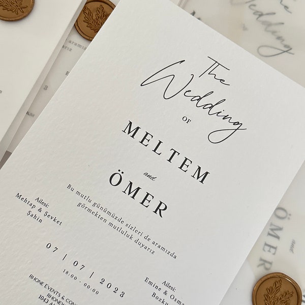 Wedding invitations | with transparent envelope and wax seal | Hochzeitseinladung