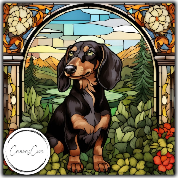 Dachshund Stained Glass Pattern Etsy