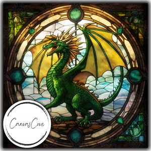 Green Dragon Stained Glass, Stained Glass , Sublimation Designs, Faux Stained Glass Paper, Digital Papers, JPEG, Commercial Free