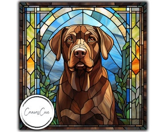 大型 フィリップ・クロウ ヴィンテージ ステンドグラス ラブラドールとダック 犬 Labrador dog stained glass pattern - Etsy 日本
