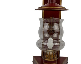 Vintage Französischer Empire Stil Burgund Laterne Wandleuchte oder Tischlampe 1970er Jahre