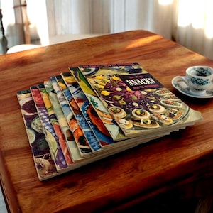 Lote de 9 recetarios vintage de los años 50: ¡Más de 2400 recetas clásicas! Folletos de cocina canadiense de mediados de siglo.