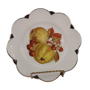 Prato de sobremesa vintage Royal Winton Grimwades de 8 polegadas, chintz, floral, multicolorido, com detalhes dourados, quadrado ou redondo, colecionável, de porcelana inglesa
