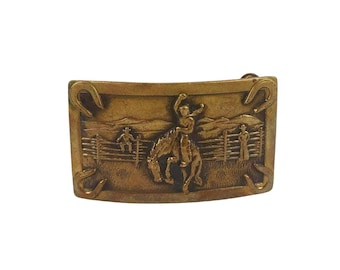 Boucle De Ceinture Vintage En Laiton - Années 70 - Western Auto Tires USA - État Très Bon Pour Son âge