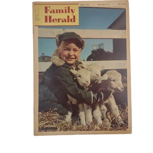 Revista Vintage Family Herald, noviembre de 1957, publicación canadiense, coleccionable, retro, periódico, anuncios ilustrados, historias, nostalgia, efímeras.