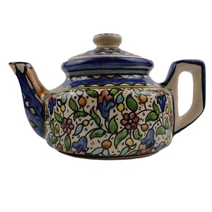 Hand Painted Polish Boleslawiec Pottery Teapot Vintage Blue White Floral Ceramic Teapot Traditional Stoneware Folk Art Kitchen Decor Gift