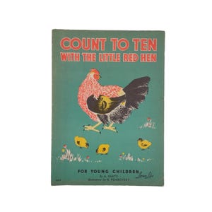Count to Ten with the Little Red Hen by Margaret Friskey – 1956 Whitman Vintage Children’s Counting Book – Helen Adler Illustration