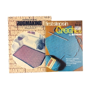 Vintage Crochet Pattern Books Rugmaking Fibre Craft Booklet Set