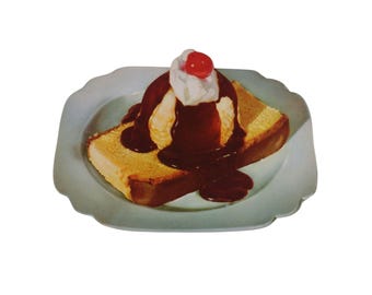 NOS 1967 チョコレートまたはパイナップルサンデーアイスクリーム看板