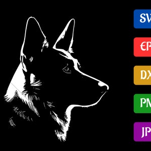 German Shepherd | svg - eps - dxf - png - jpg | High-Quality Vector | Silhouette Cameo | Cricut Explore