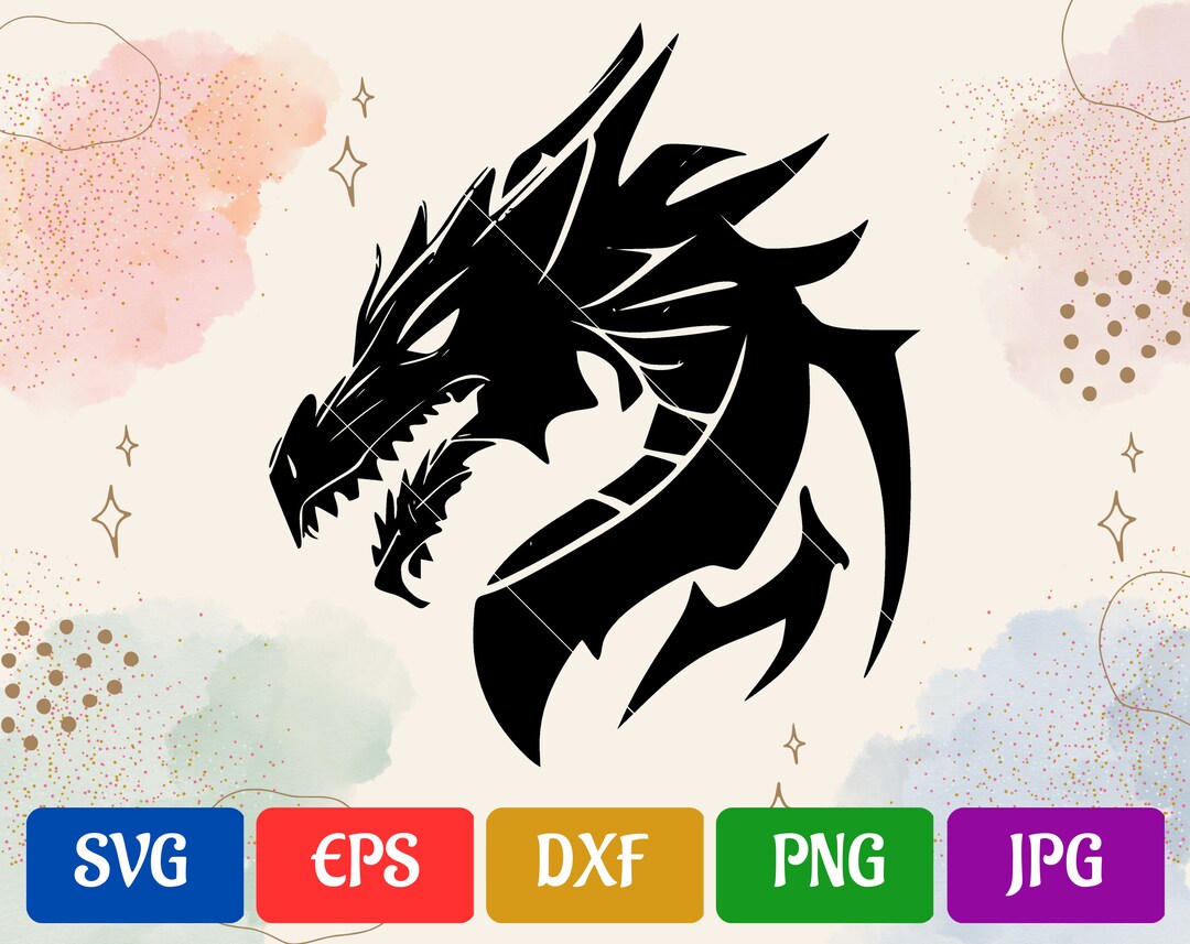 Dragon SVG | Black and White Vector Cut File for Cricut | Svg - Eps ...