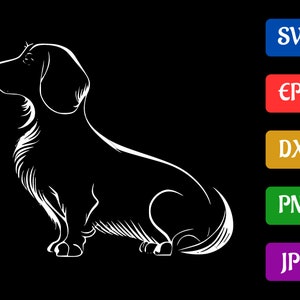 Dachshund Dog | svg - eps - dxf - png - jpg | High-Quality Vector | Cricut Explore | Silhouette Cameo