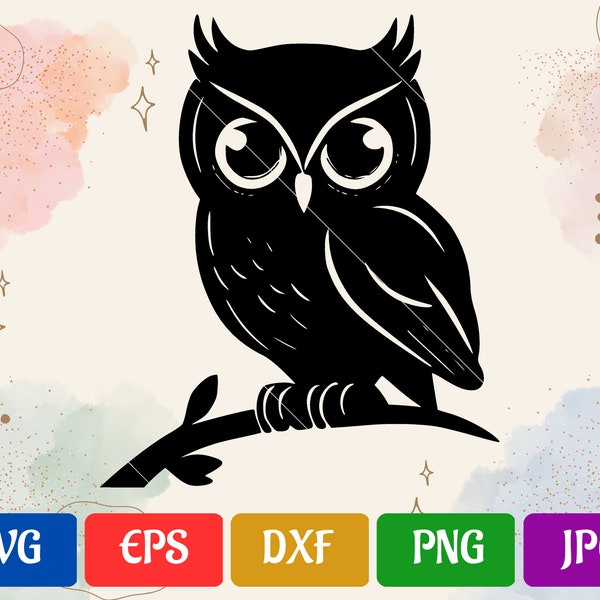 Owl | svg - eps - dxf - png - jpg | Cricut Explore | Silhouette Cameo | High-Quality Vector Cut file for Cricut
